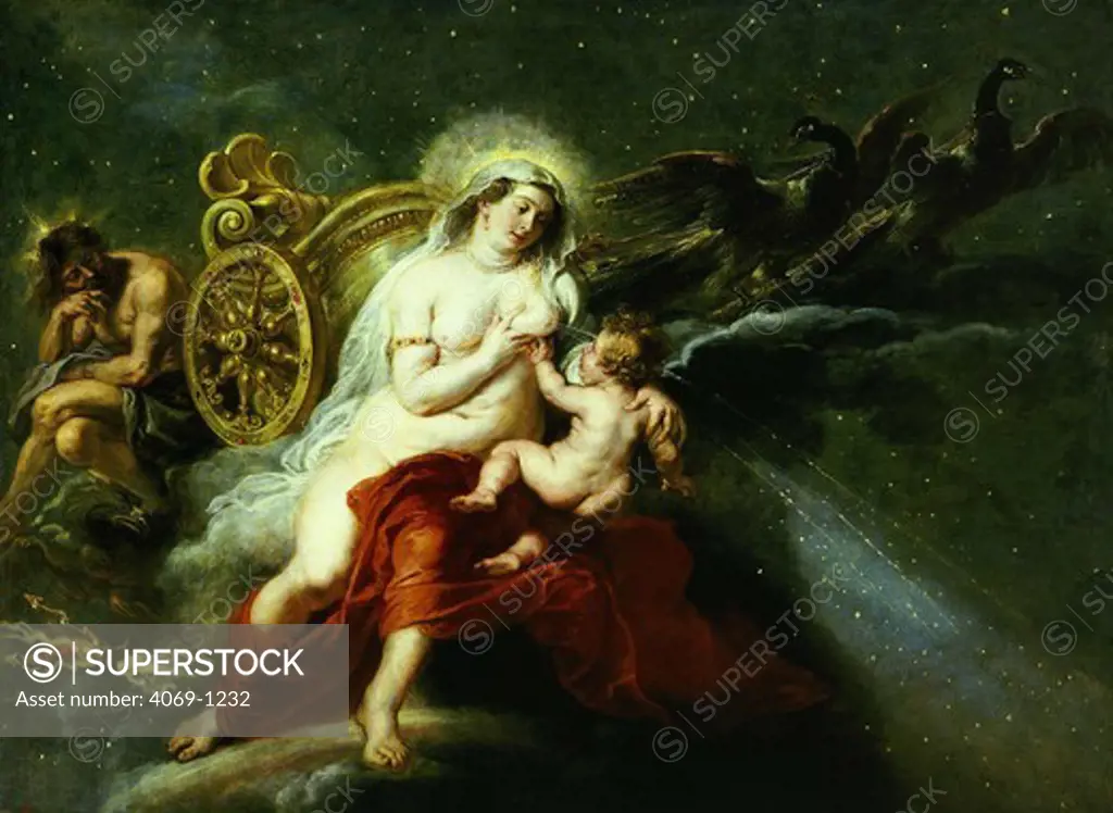 The Birth of the Milky Way with Juno breastfeeding baby Hercules, 1636-37