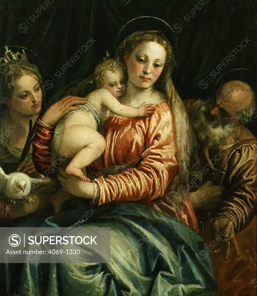 Madonna and child with Saint Peter and Saint Agnes
