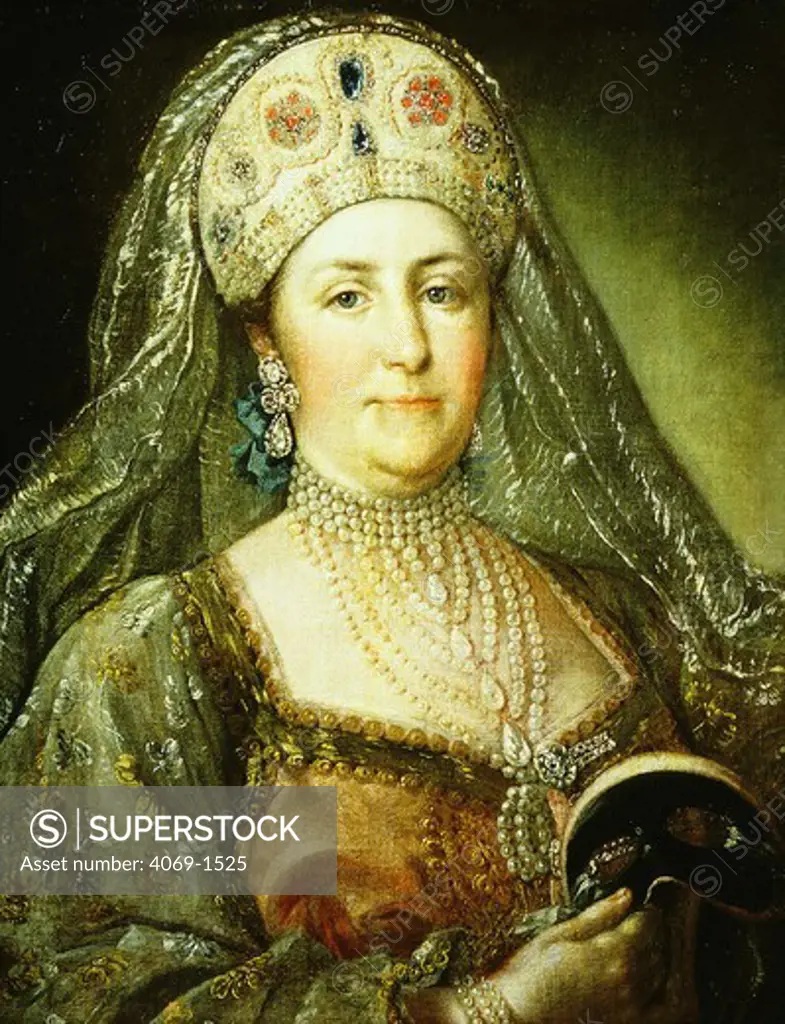 Empress CATHERINE II, the Great, 1729-1796, in Russian costume, c.1770