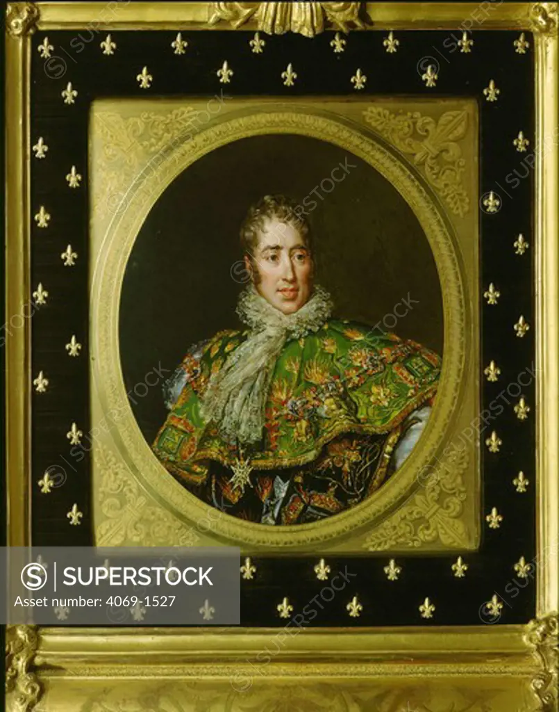 King Charles X (1757-1836) of France painted on enamelled porcelain from Sevres