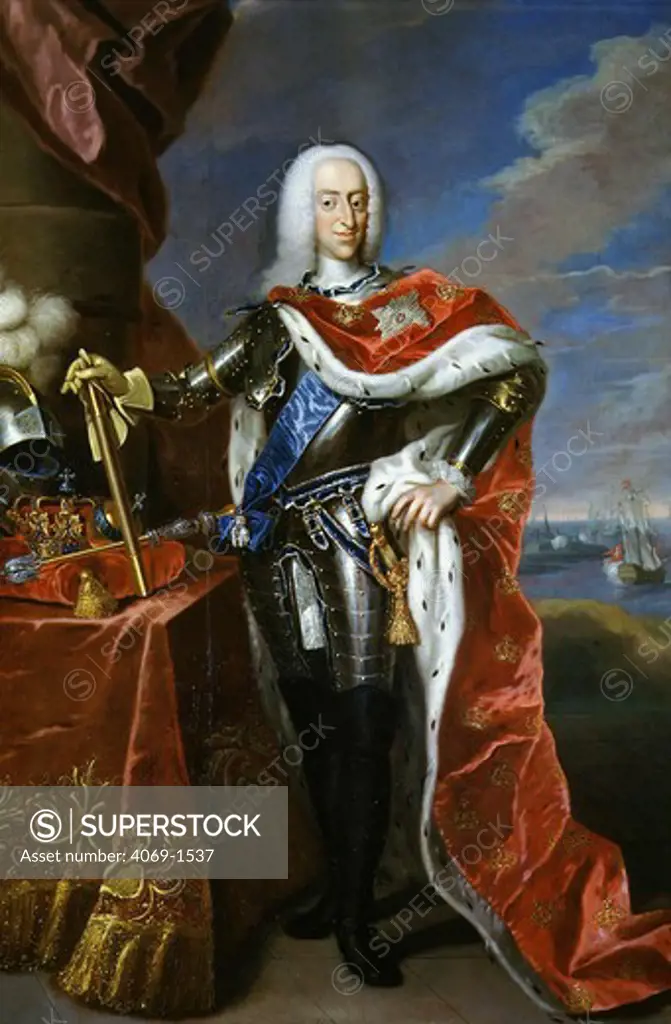 King CHRISTIAN VII of Denmark 1766-1808 in dress costume