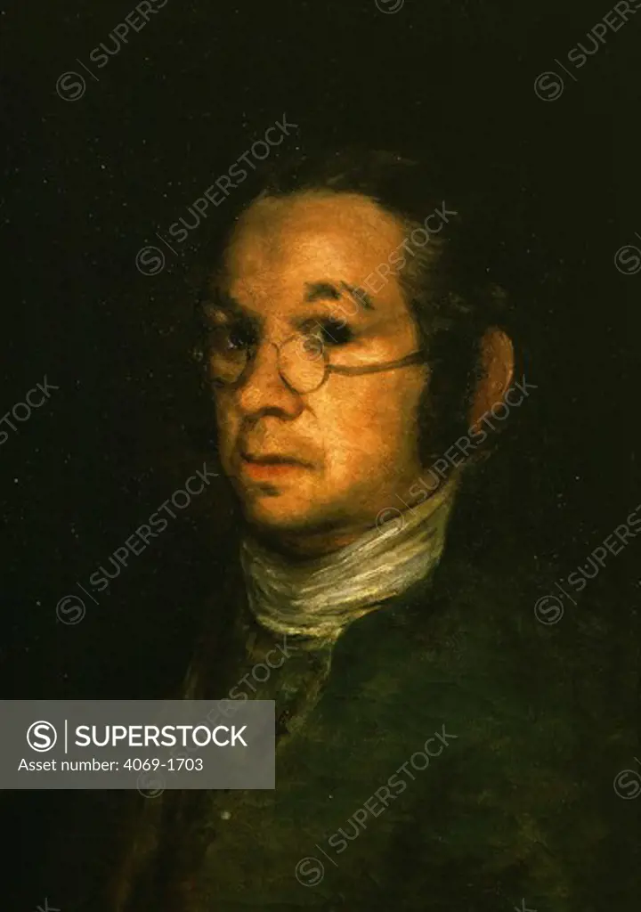 Self portrait wearing spectacles c.1798