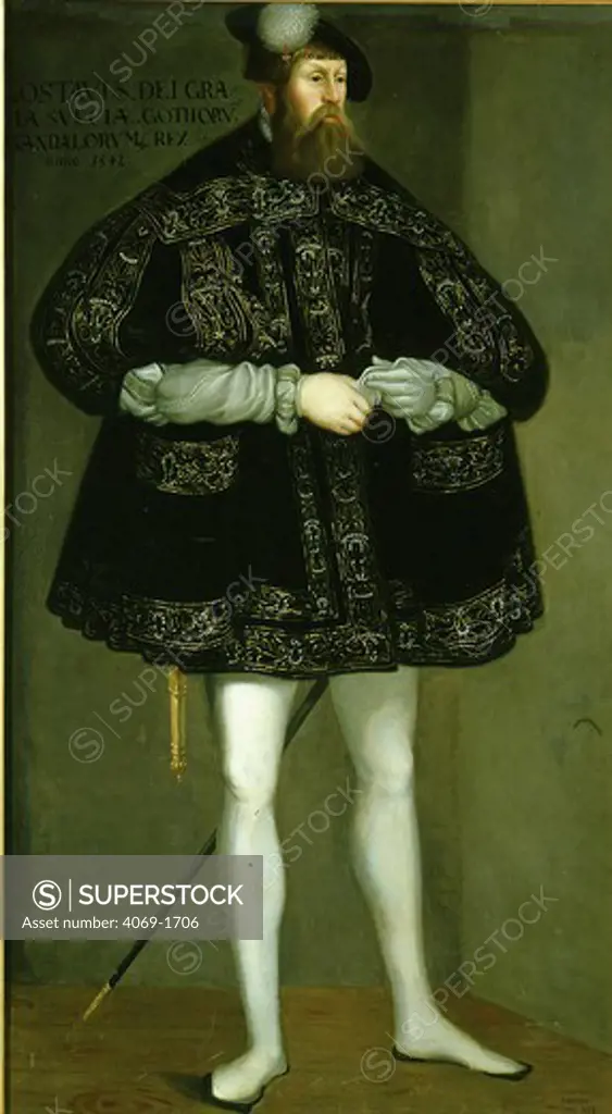 King GUSTAVUS I Vasa 1496-1560 of Sweden, painted 1542