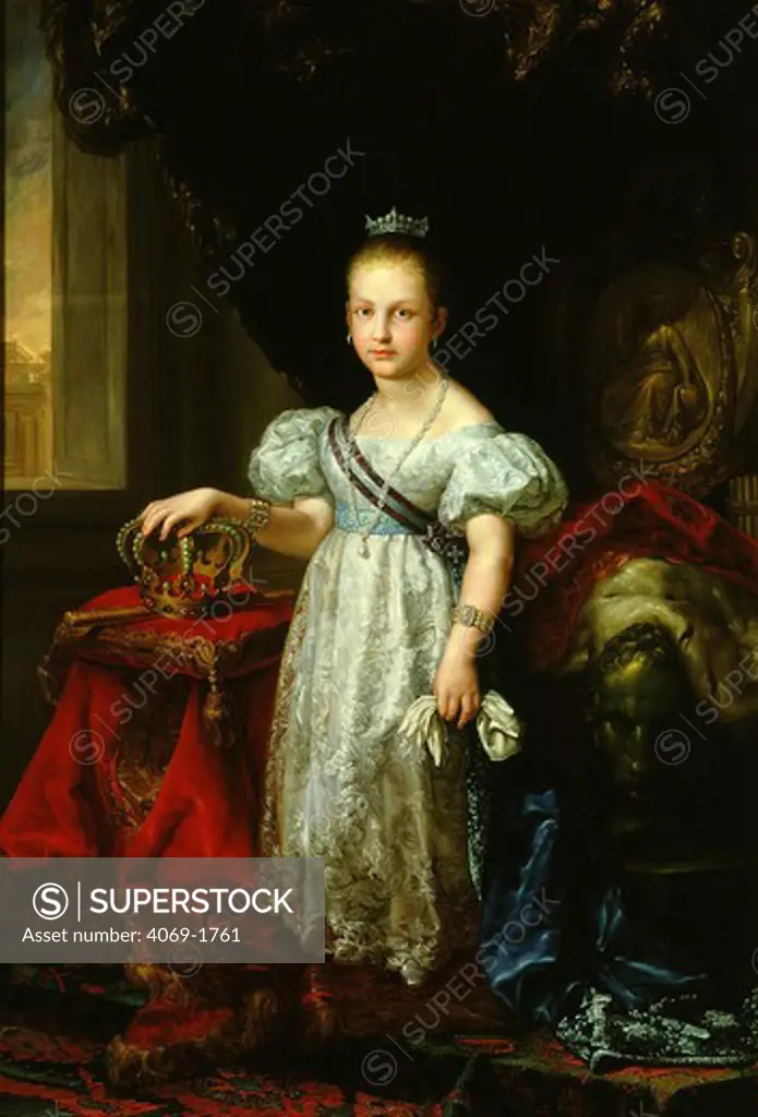 ISABEL II of Spain as child, 1830-1904, deposed in 1868 Revolution by Frederico de Madrazo 1815-94, abdicated 1870, by Vicente Lopez, Spanish