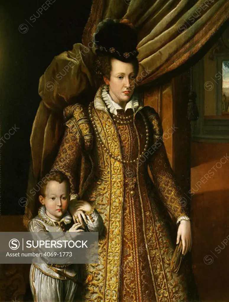 JOAN of Austria 1548-78 and son Don Filippo 1577-82
