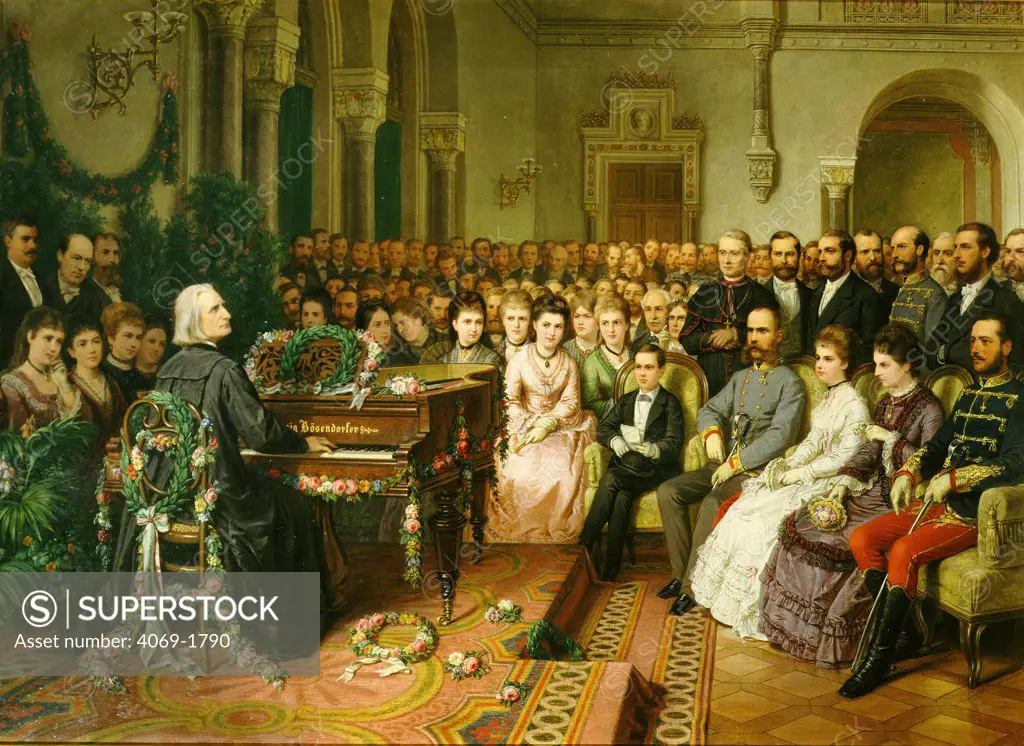 Franz LISZT 1811-1886 Hungarian composer, at piano, plays for Viennese Imperial family