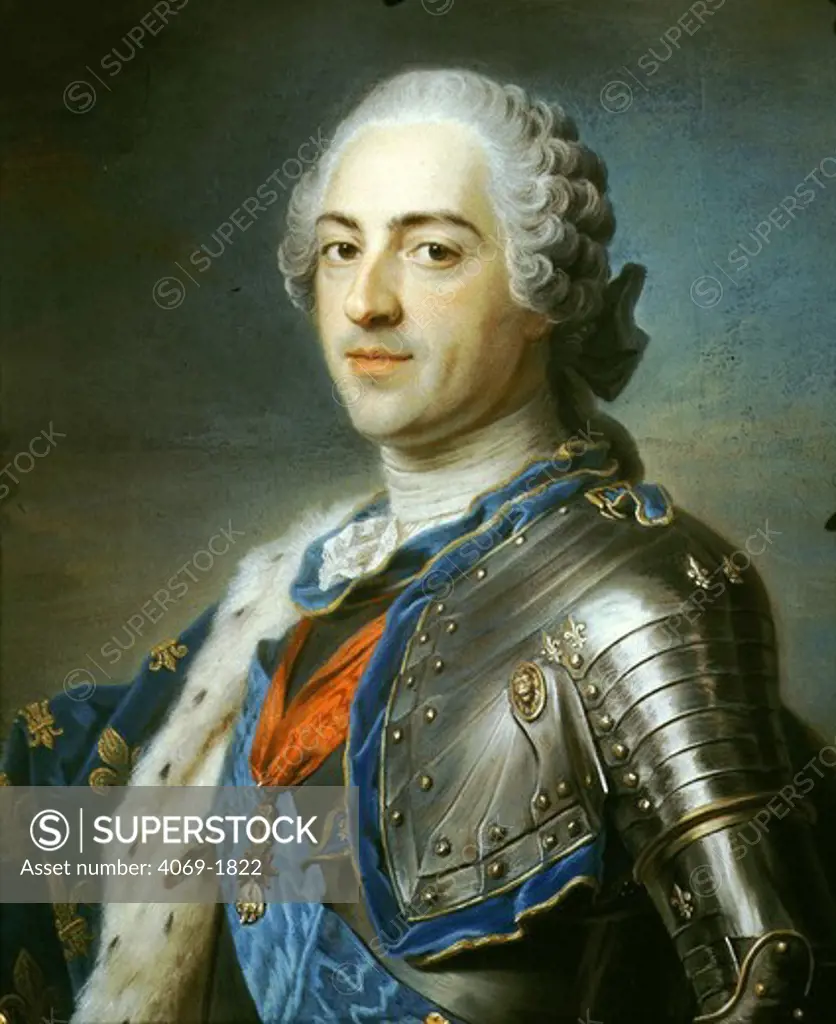 King LOUIS XV, 1710-74, pastel by Maurice Quentin de la Tour, 1704-88