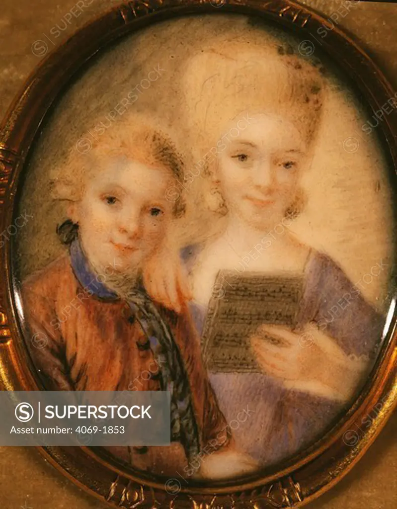 Wolfgang Amadeus MOZART 1756-1791 Austrian composer, and sister Maria Anna as young children, 18th century