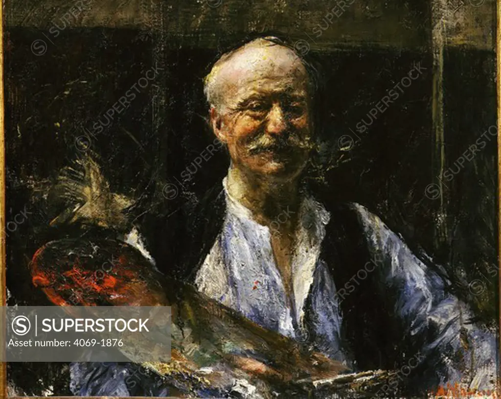 Self portrait of Antonio Mancini (1852-1930) painted c. 1920