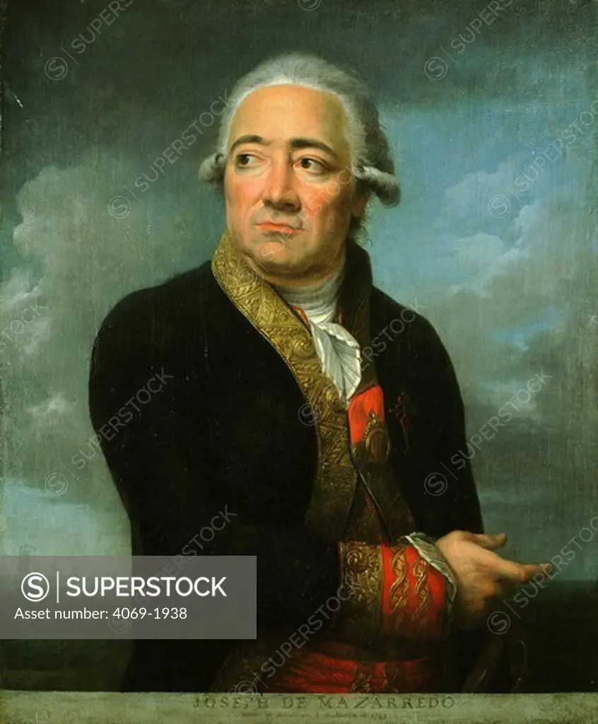 Jose de MAZARREDO, 1745-1812, Spanish sailor who fought English in Gibraltar, 1782 by Bellier, French
