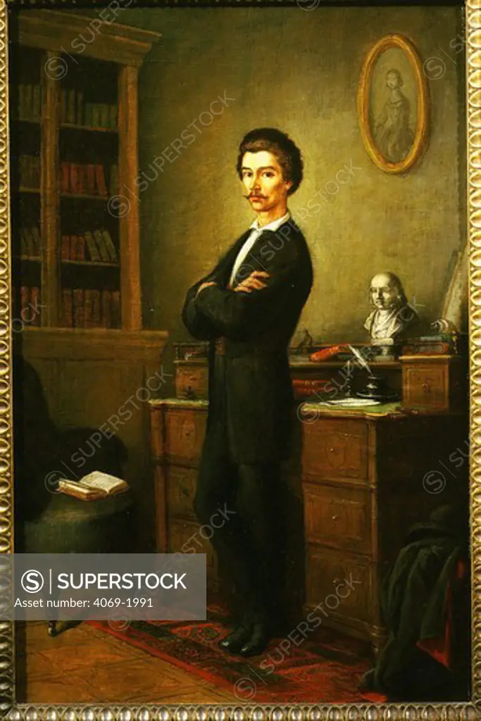 Sandor PETOFI 1823-49, Hungarian poet and revolutionary, in his studio, 1861