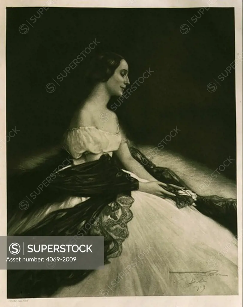 Anna PAVLOVA Russian ballerina 1881-1931, pencil drawing by D A 1909