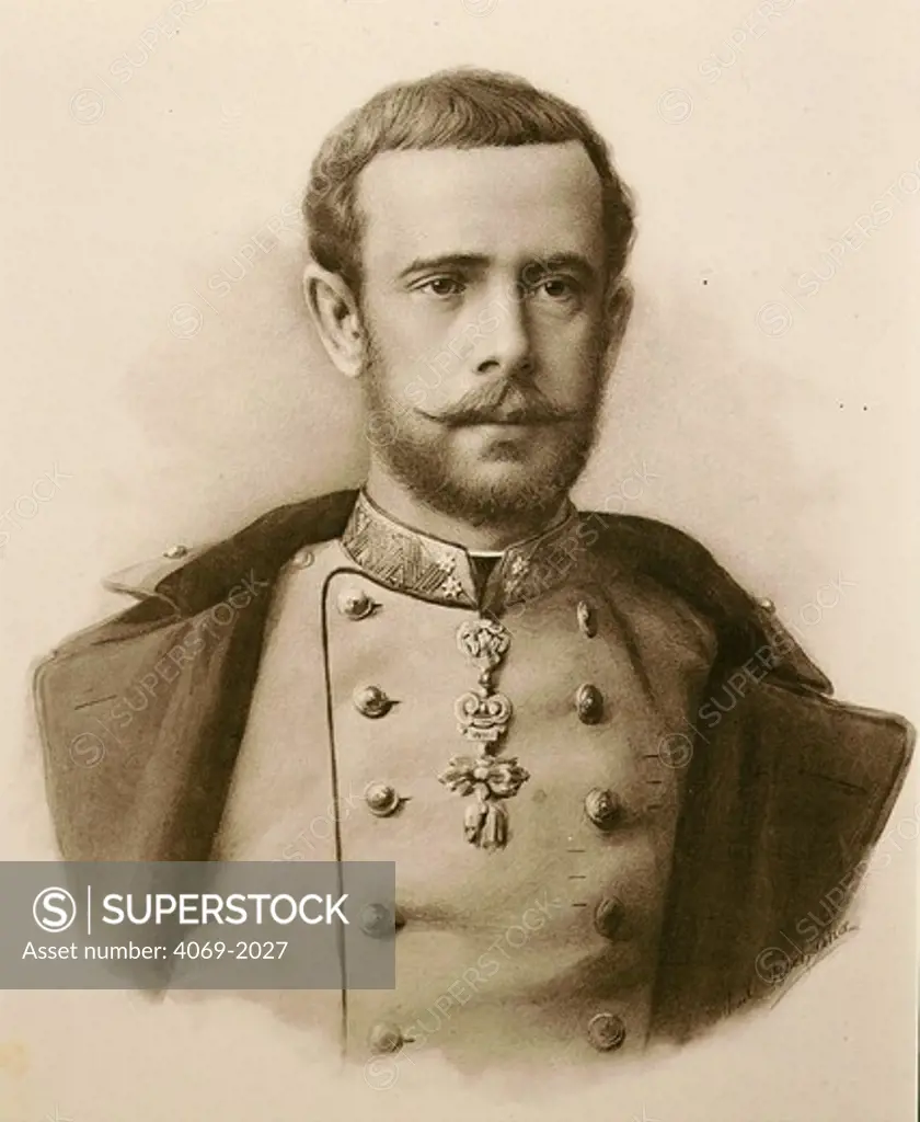 Archduke Rudolf of Austria (died 1889), 19th century engraving