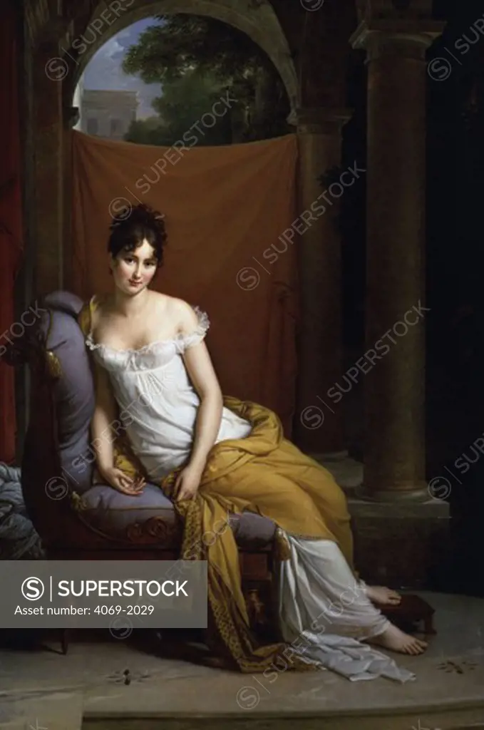 Madame RECAMIER (1770-1849) oil painting