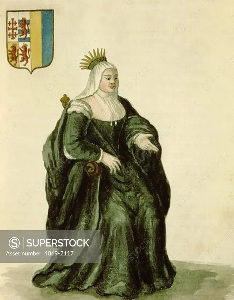 Caterina CORNARO, 1454-1510 Venetian-born Queen of Cyprus, watercolour