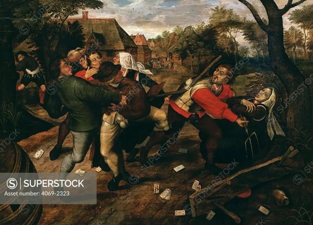 Brawling peasants, after Pieter Brueghel the Elder