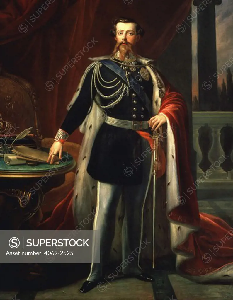 VICTOR Emanuel II, 1820-78, King of Sardinia 1849-61, first King of united Italy 1861-78, painted 1849