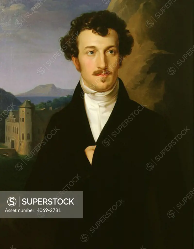 Franz von SCHOBER, 1798-1882 Viennese dilettante, friend and patron of Franz Peter Schubert, 1797-1828 Austrian composer