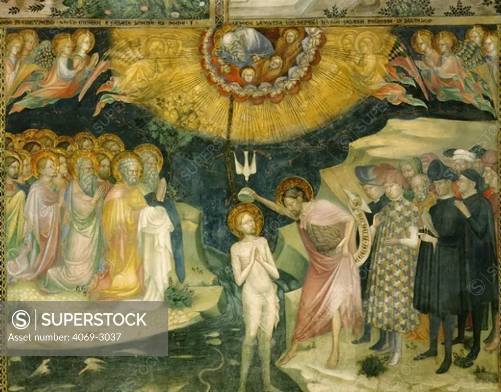 The Baptism of Christ by Saint John the Baptist, 1416, fresco