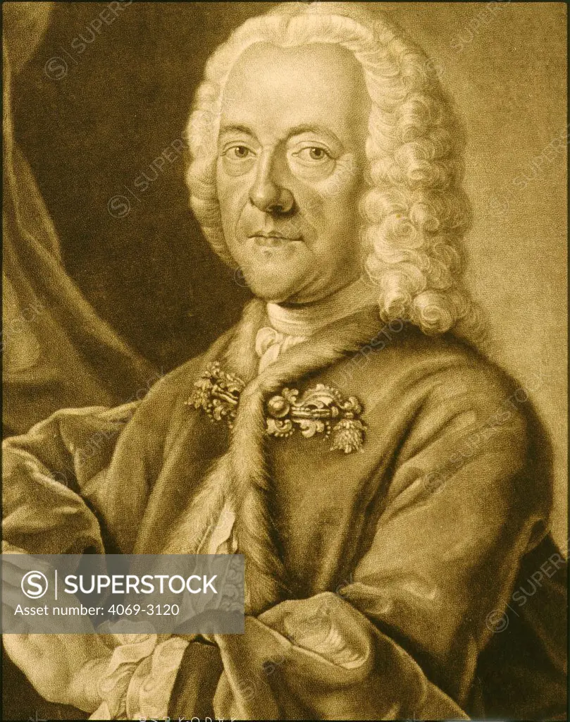Georg Philipp TELEMANN, 1681-1767 German composer, engraving