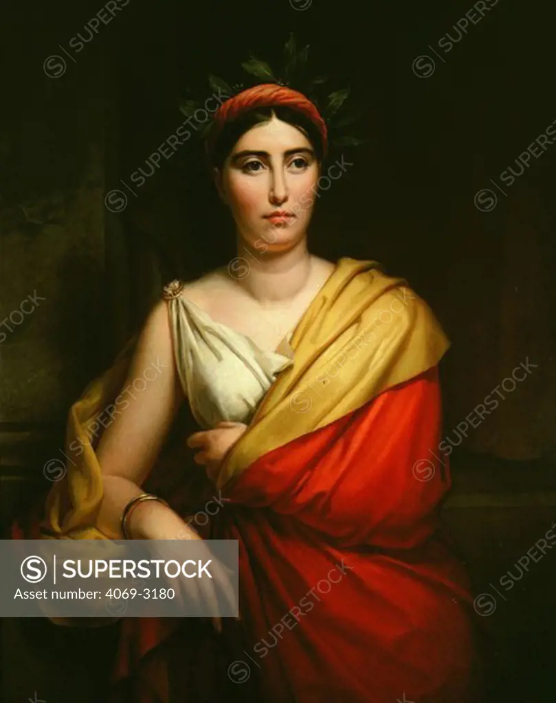 Portrait of Giuditta PASTA 1797-1865, singer, with laurel crown