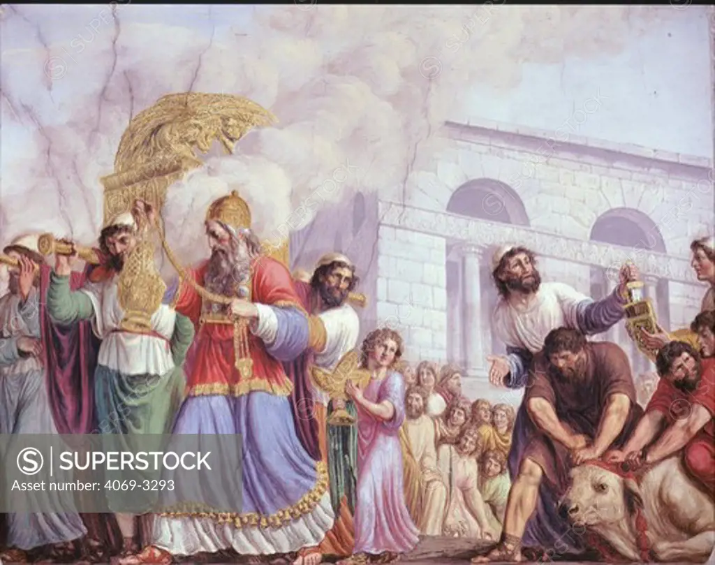 King DAVID carrying the Ark of the Covenant in procession through Jerusalem