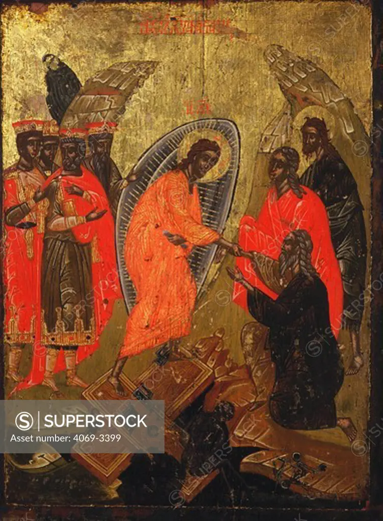 Christ's Descent into Hell (anastasis) 18th century icon