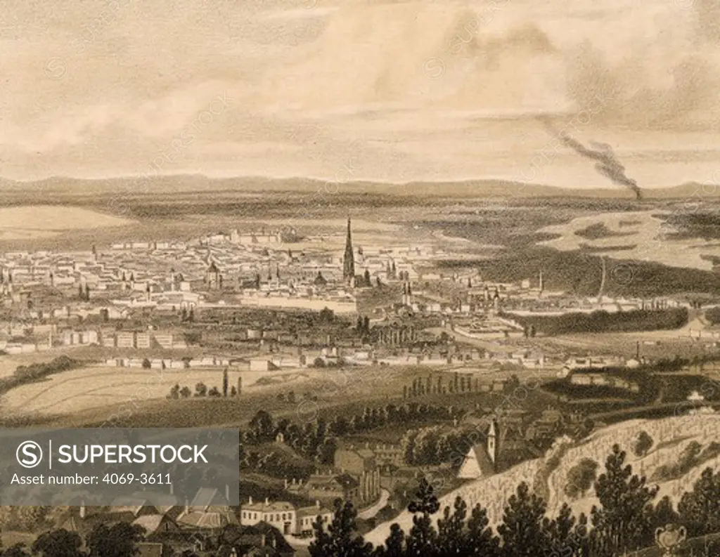 View of Vienna, Austria, 1850 engraving