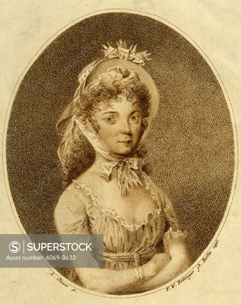 Friederika UNZELMAN, singer, engraving, 1796