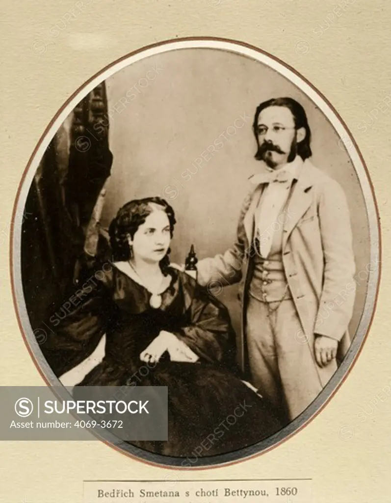 Bedrich SMETANA, 1824-84 Czech composer, with his second wife Bettina, photograph, 1860