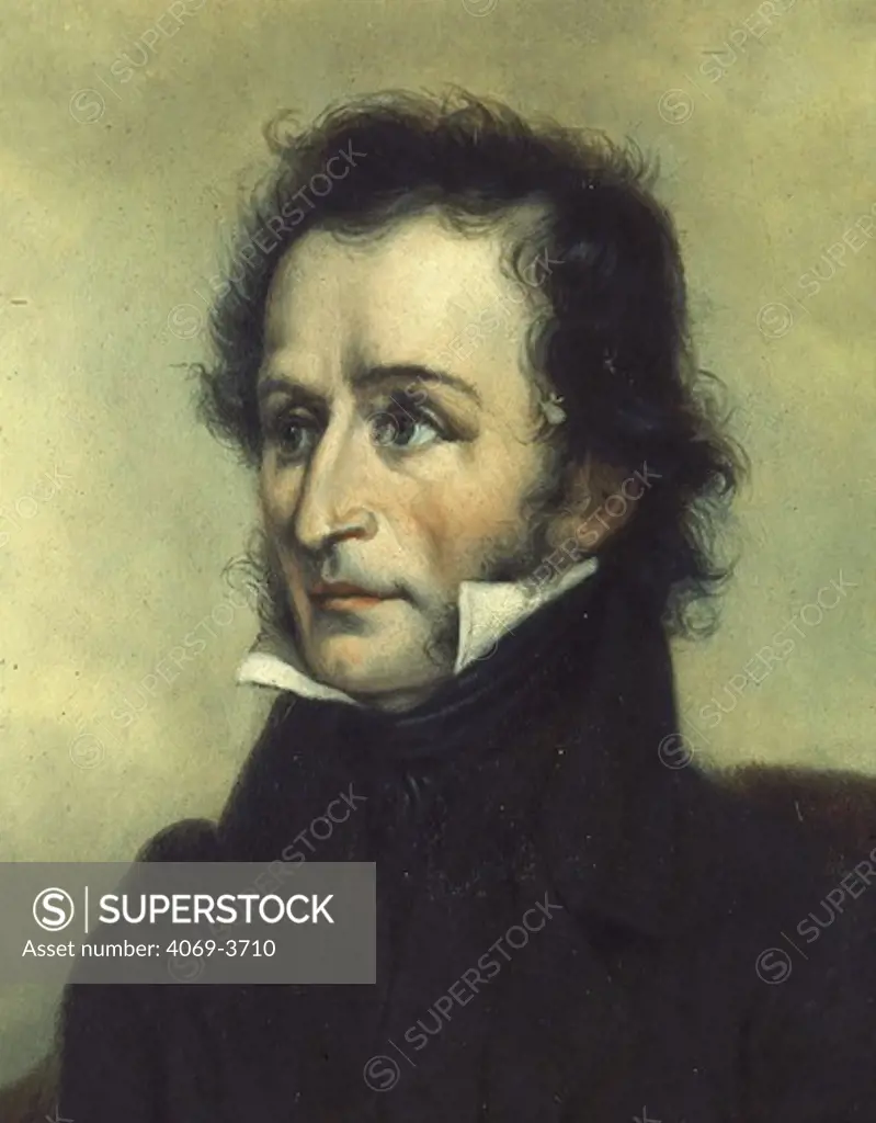 Portrait of Niccolo PAGANINI, 1782-1840 Italian violinist and composer