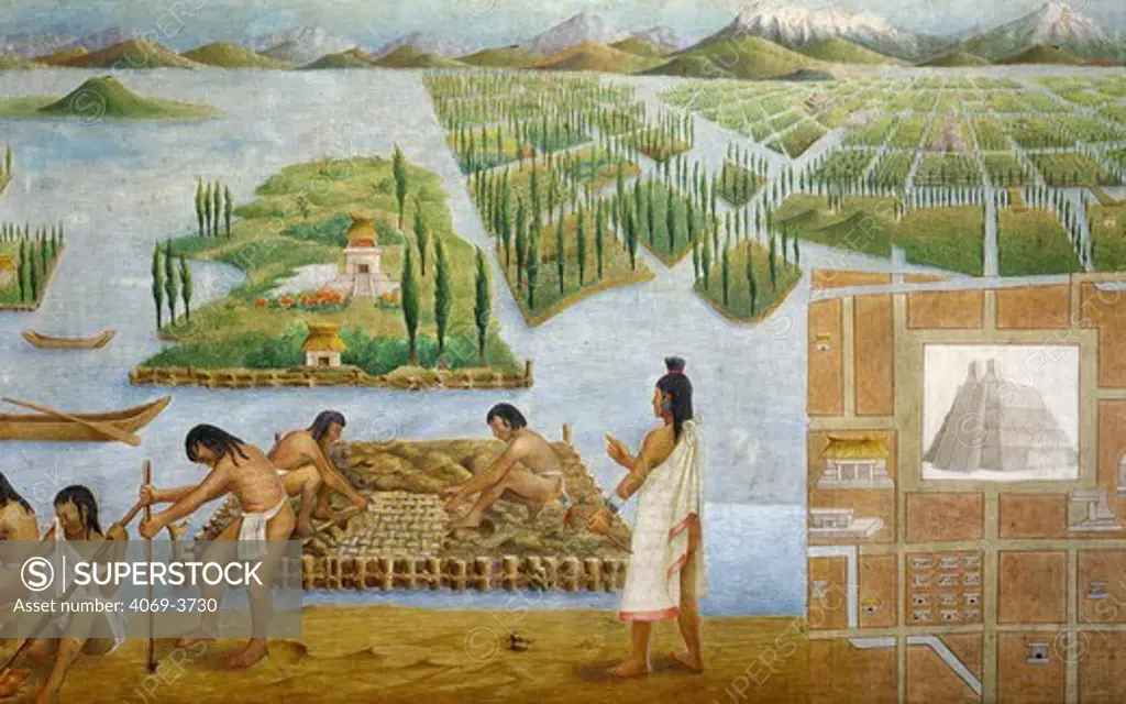 Aztec building and the Chinampas system