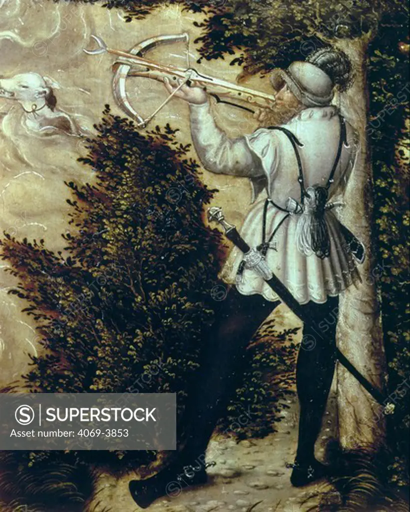 Huntsman with crossbow, from Hunting Party in Honour of CHARLES V at Torgau Castle, 1544 (detail)