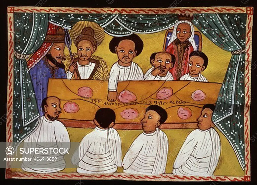 Banquet given by Solomon for the Queen of Sheba, 19th century Ethiopian