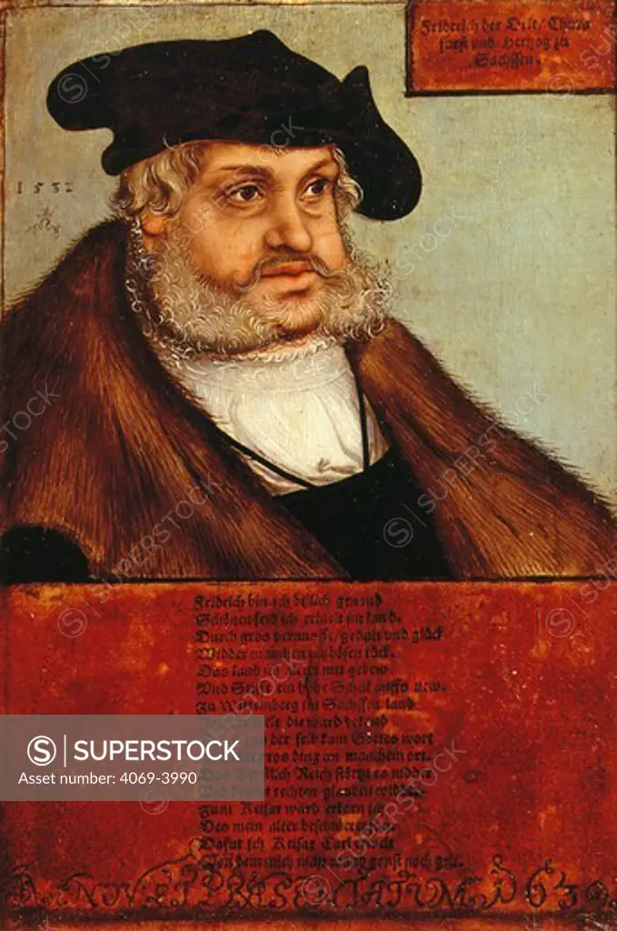 FREDERICK III, 1463-1525 Elector of Saxony, painted posthumously 1532