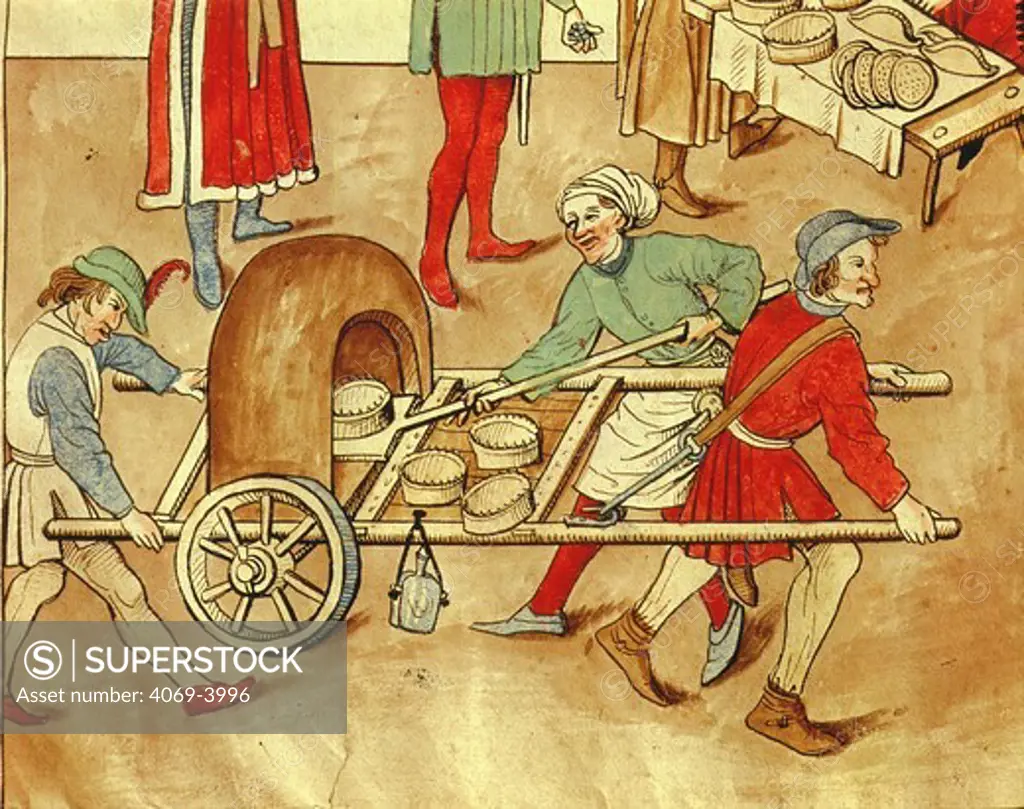 Mobile baker's oven, from 15th century Chronicle of Ulrico de Richental