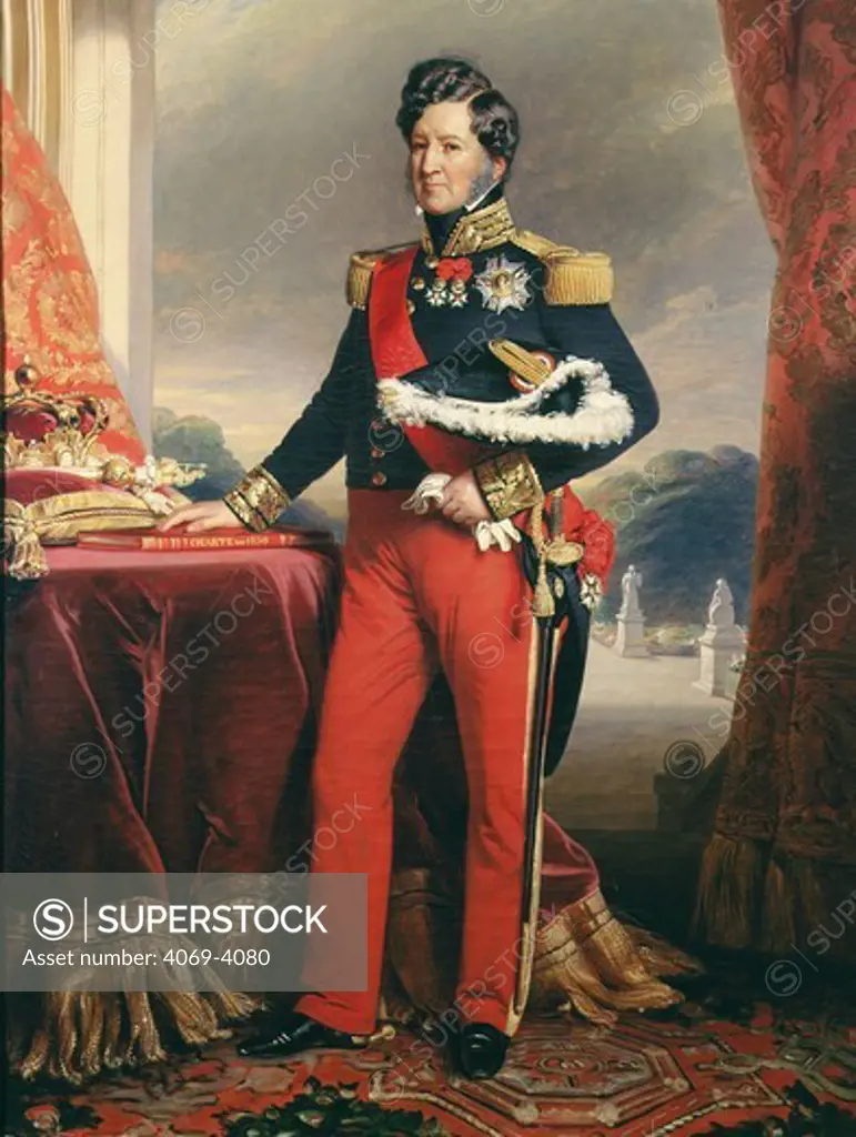 LOUIS-Philippe, 1773-1850 King of France, with the 1830 Charter at Saint-Cloud park (copy of Winterhalter portrait) (MV 5219)