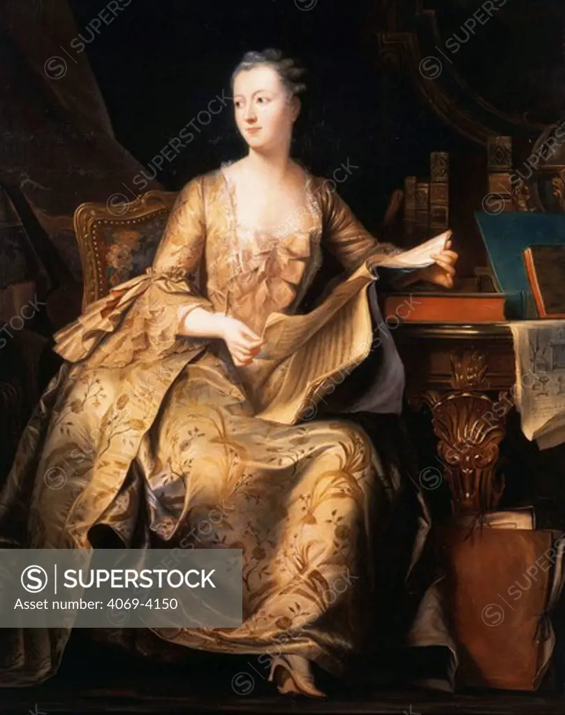 Jeanne Antoinette Poisson, Marquise de POMPADOUR, 1722-64 French, mistress of Louis XV and patron of literature and the arts (copy of pastel by La Tour) (MV 4446)