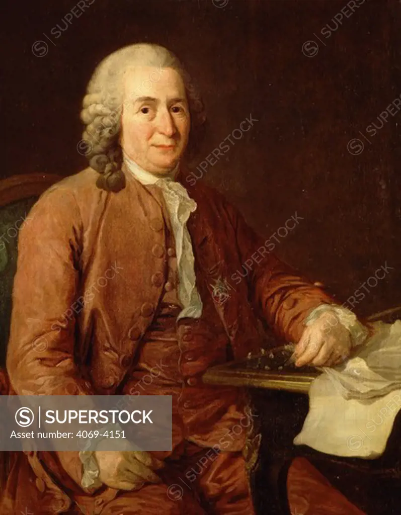 Carolus LINNAEUS, 1707-78 Swedish botanist, naturalist and explorer (copy of portrait now in Stockholm) (MV 4514)