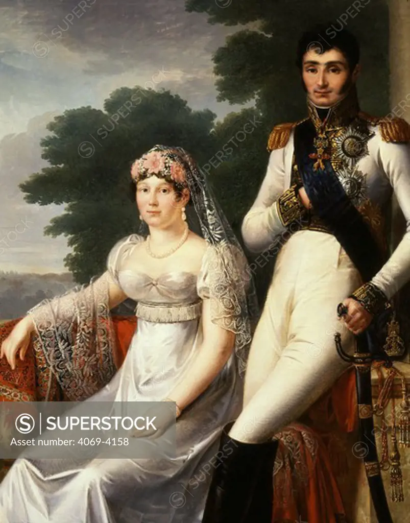 Jrme BONAPARTE, 1784-1860 Corsican King of Westphalia, Marshal of France, Napoleon's youngest brother, and wife Catherine of Wurtemberg, 1783-1835 Queen of Westphalia, c.1810 (MV 5137)