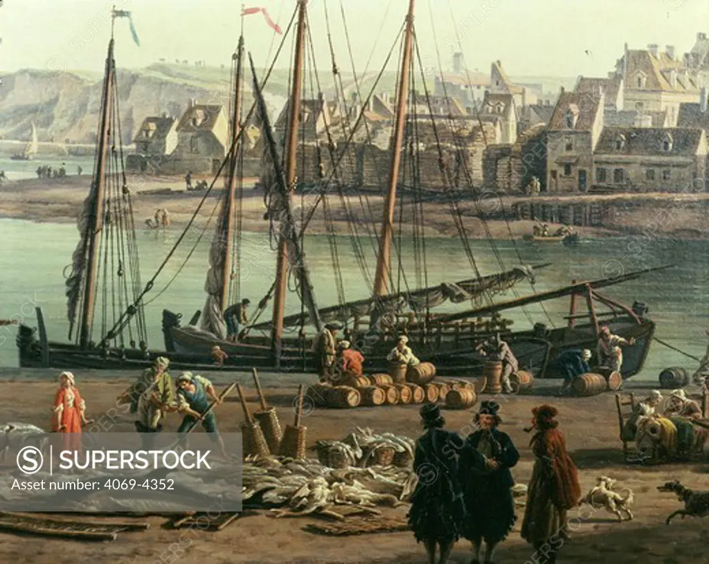 Dieppe (fishing port), France, 1765, from series of Ports of France commissioned by Louis XV,1710-74 King of France and Navarre