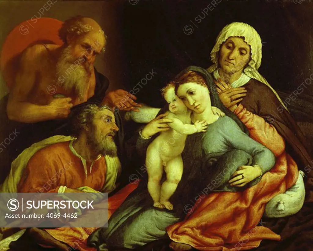 Sacra Famiglia coi santi Girolamo, Anna, Giovacchino (Holy Family with saints Jerome, Anne and Joachim), 1534