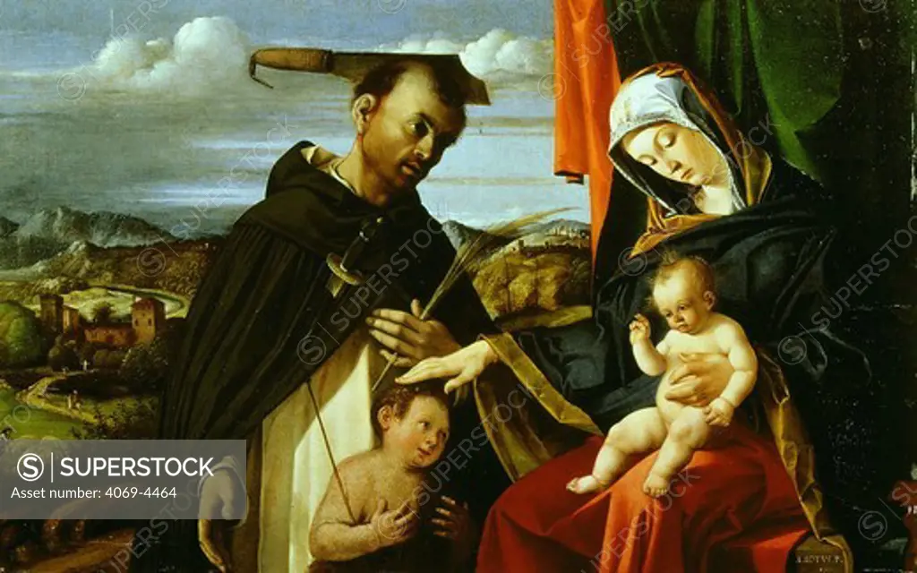 Madonna and Child with Saint Peter the Martyr, 1205-52 Dominican friar and priest