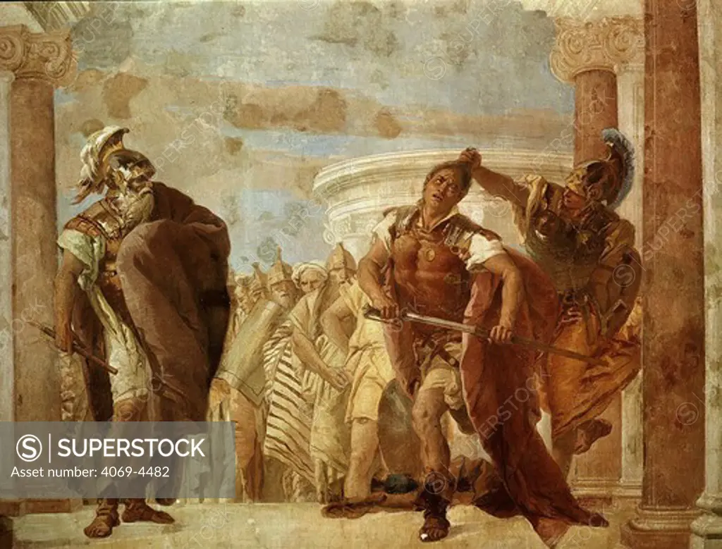 Achilles fighting Agamemnon, fresco