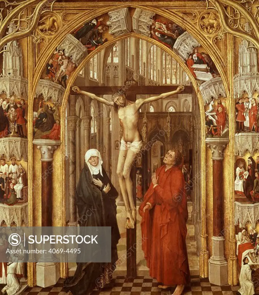 The Crucifixion from Redemption Triptych, also attributed to Vrancke van der Stockt