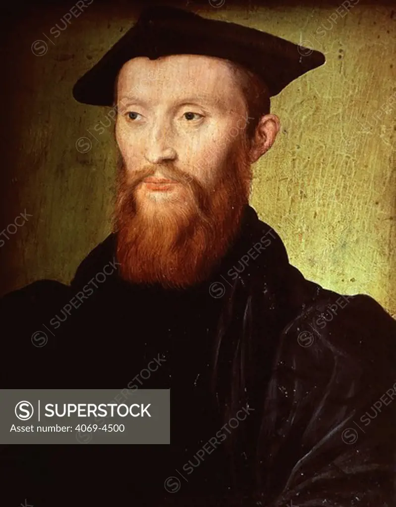 MELLIN de Saint Gelais, 1491-1558 French abbot of Reclus, poet and musician, almoner to the Dauphin of France and librarian at Fontainebleau, 16th century School of Corneille de Lyon