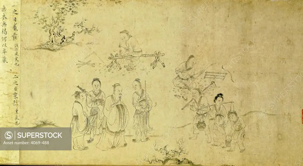 Woodchopping, illustration from Odes of the State of Pin, Song dynasty, China