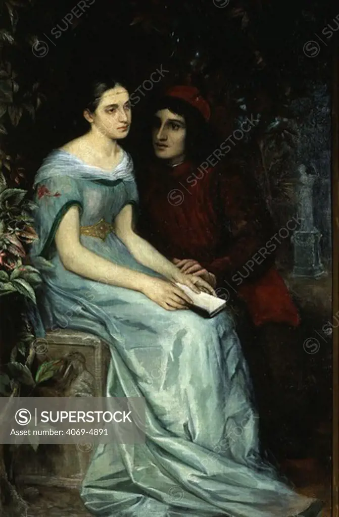 Francesca de RIMINI and Paolo (13th century Italian beauty who had an adulterous love affair with her husband's brother Paolo, and whose husband killed them both. Mentioned in Dante's Divine Comedy)