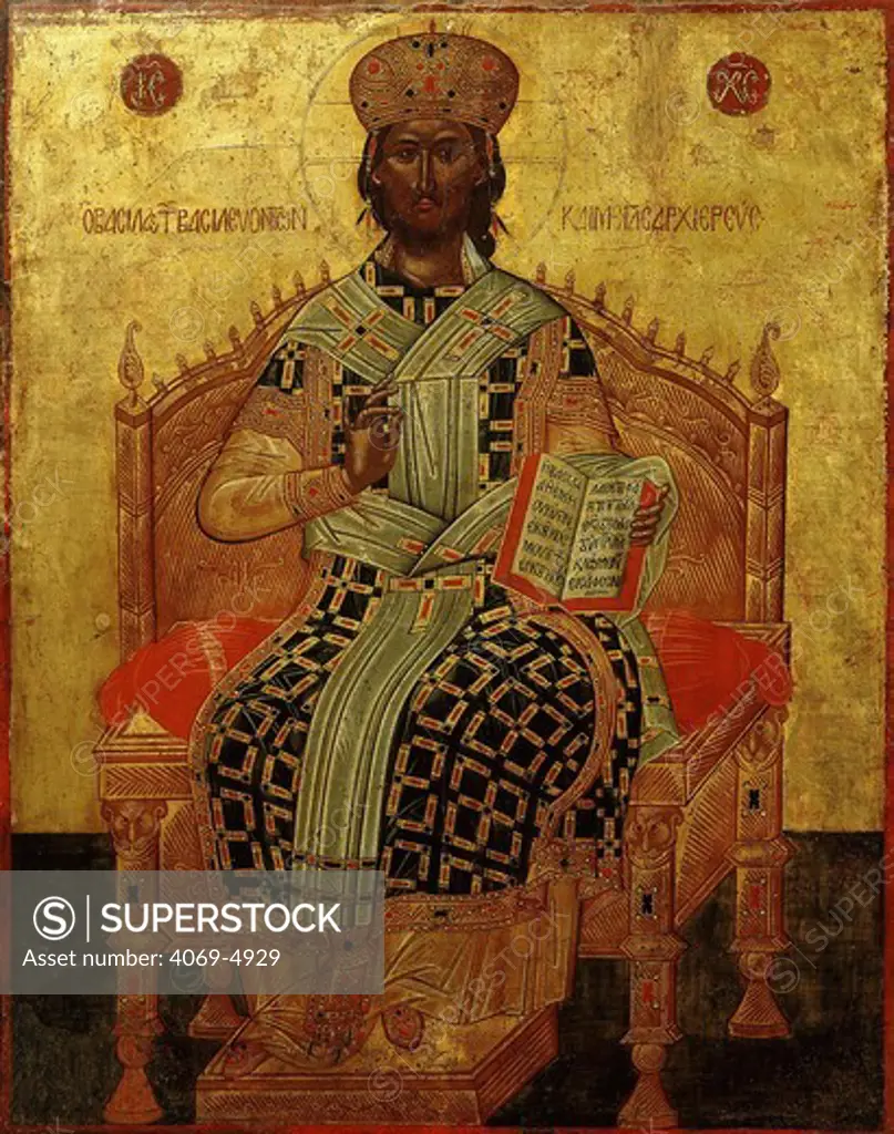Christ enthroned, 17th century icon