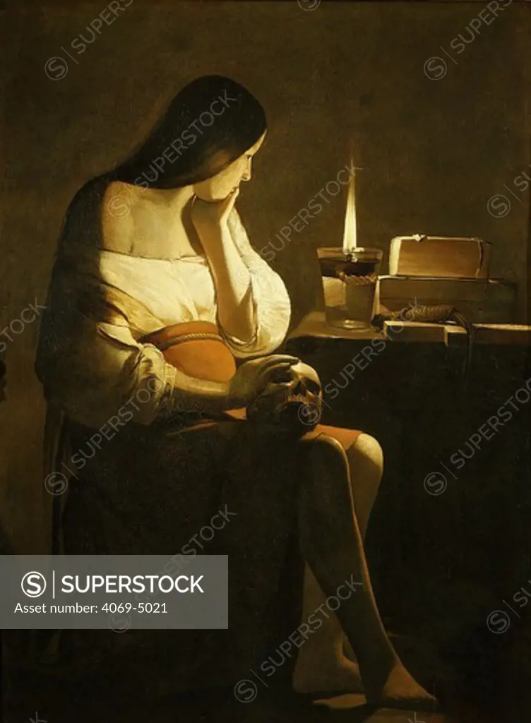 La Madeleine  la veilleuse (Mary Magdalene with night light), c. 1640-45